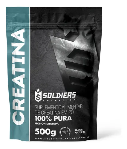 Creatina Monohidratada 500g Soldiers Nutrition 100% Pura Importada Alta Performance Músculo Treino - R$ 39,9