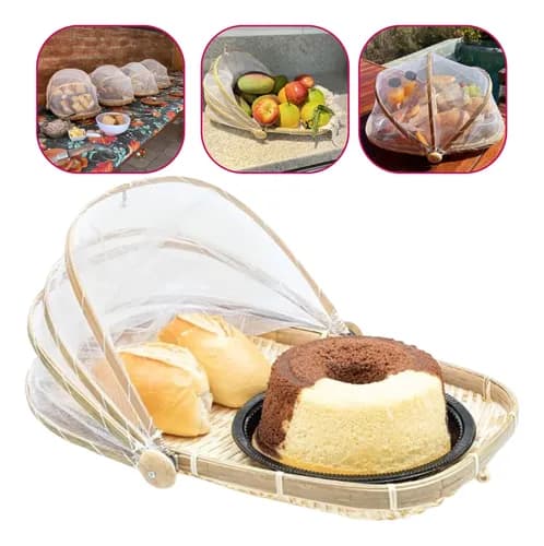 Cesto Porta Pão/bolo Cobertura Retrátil Retangular 42 X 27cm Marrom-claro Lisa - R$ 59,9