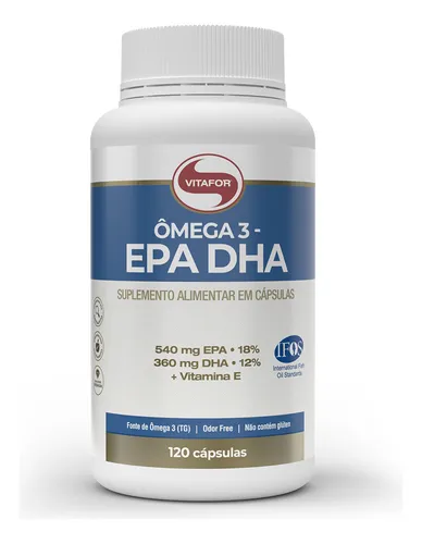 Ômega 3 EPA DHA 120 Cápsulas Vitafor - R$ 90