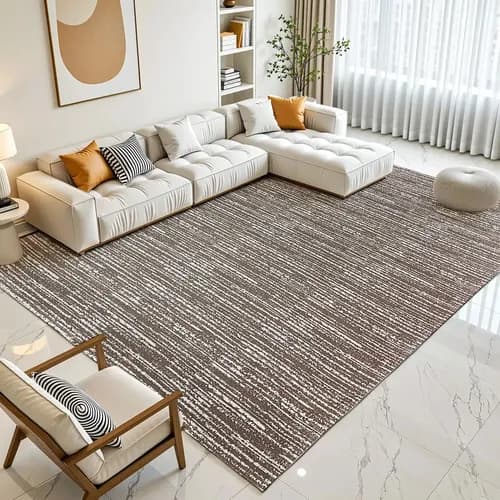 Tapete Jacquard Moderno para Sala, Quarto e Escritório - Marrom 2,50x3,00 m