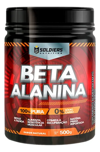 Beta Alanina Pura 500g Soldiers Nutrition Treino Performance Força - R$ 45,9
