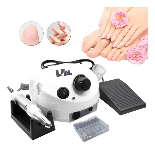 Lixadeira De Unha Motor Elétrica Nail Drill Profissional Gel Portátil Porquinho Potente Lixa 45000 Rpm Salão Manicure Lixador Aparelho Com Pedal Caneta Polidora Design Cor Branco Lfal - R$ 104,75