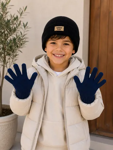 Kit Touca Inverno Com Luva Infantil Confortável Unissex