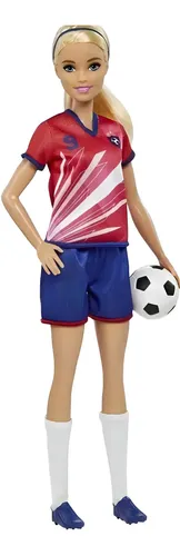 Barbie Profissões Jogadora De Futebol Rosa Hcn17 - Mattel - R$ 72,26