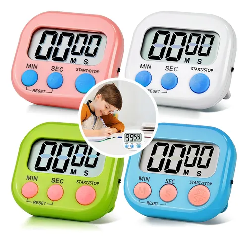 Kit 4 Timer Cozinha Temporizador Imã Geladeira Grandes - R$ 25,21