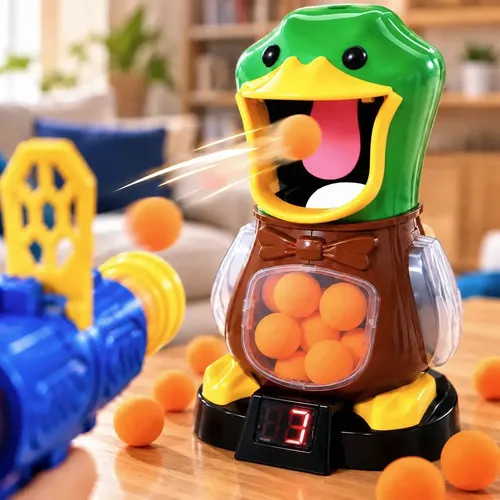 Jogo Tiro Ao Alvo Infantil Pato Lançador 12 Bolinhas Placar