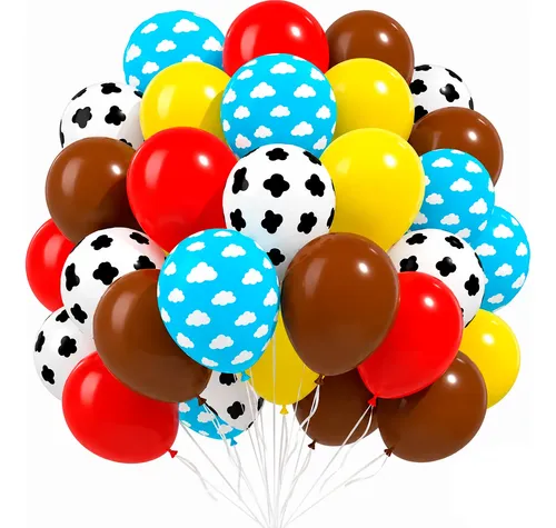 Kit Balão Bexiga Festa Tema Fazendinha Cowboy 60 Unidades