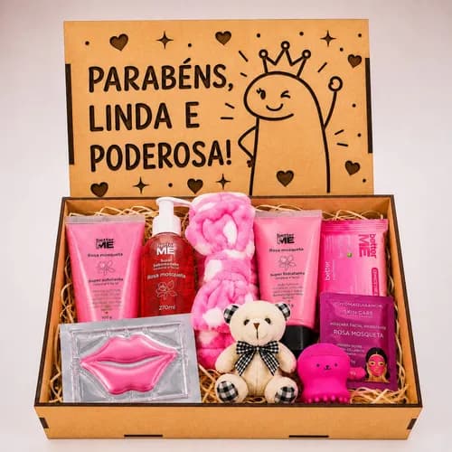 Kit Skincare Limpeza E Hidratação Presente Na Caixa Mdf Diva